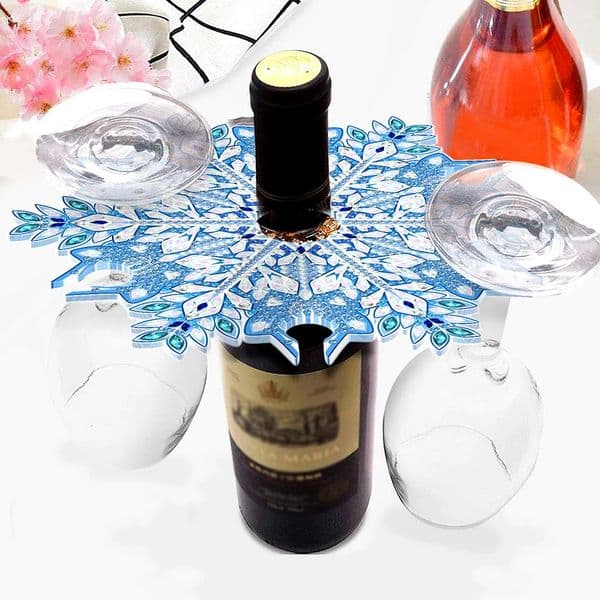Snowflake DIY Wine Glass Holder Storage Rack Acrylic 5D DIY Diamond Painting Wine Rack Diamond Art Stemware Rack for Bar Cabinet 251202BJ