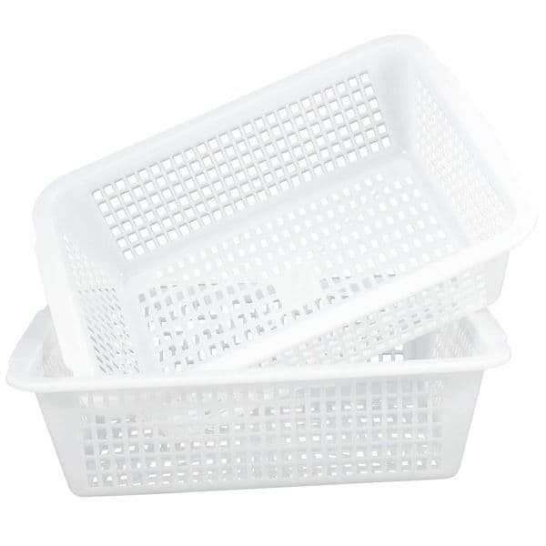 2Pcs Large Storage Basket Baskets Decor Sundries for He Decorative File White Abs Convenient Organizer Sundries Storage Basket H251205