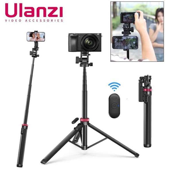 Ulanzi MT-78 Phone Tripod With Remote Controller Double Cold Shoe Quick Disassembly Gimbal 1/4 Screw For DSLR Camera M251205