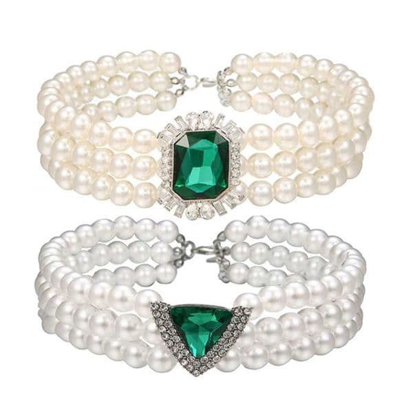 3 Rows Pet Pearl Necklace Jewelry Luxury Diamond Crystal Collar for Small Dogs Bulldog Pet Wedding Collar Costume Accessories Y251205