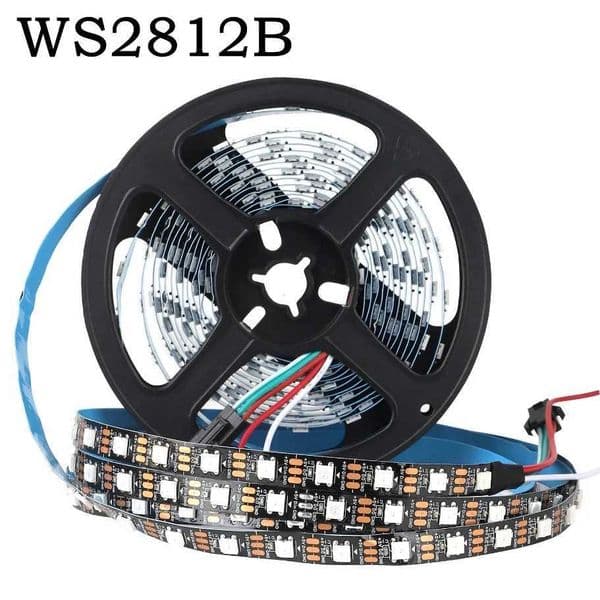 WS2812B 5050 RGBIC Smart LED Strip WS2812 Individually Addressable IC 30/60/144Pixels/Leds/m Light DC5V Black IP30/67 Waterproof Z251205