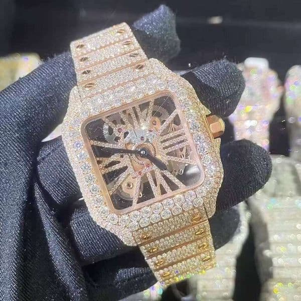 Wholesale Luxury Iced Out Men's Watches Designer Automatic Mechanical Hip Hop VVS D Colorful Moissanite Sports Watch