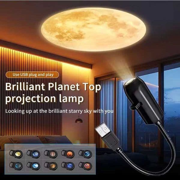 USB LED Star Galaxy Projector Lamp Moon Earth Night Light Wall Switchable Pattern Projection Lamp for Home Bedroom Decoration X251205