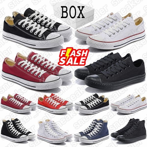 With Box star Casual Platforms Trainers Designer Canvas Shoes Flat High Low Tennis Black White Grey Blue Red Running Shoes Sneakers