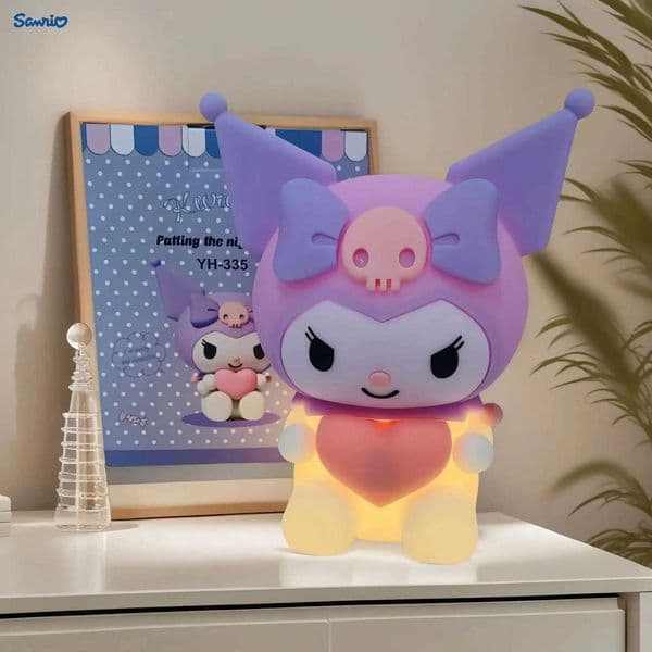 Sanrio Kuromi Silicone Touch Night Light Cute Bedside Lamp for Kids Room Sleep Aid Kawaii Desk Decor Gift for Girls H251205