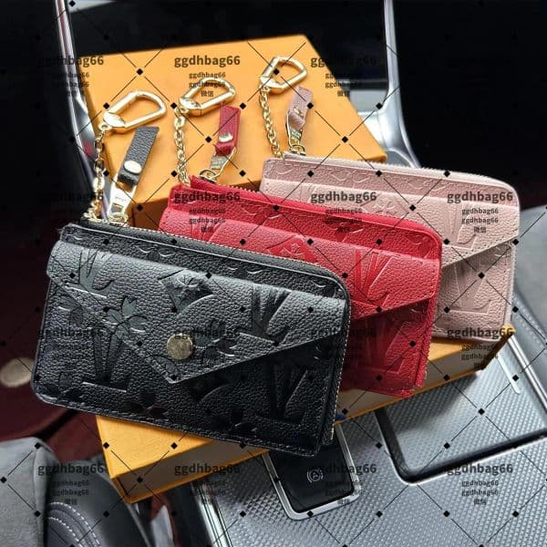 Designers luxurys Purses KEY POUCH POCHETTE CLES Women Mens Key Ring Credit Card Holder Coin Purses Mini Wallet Bag aa1