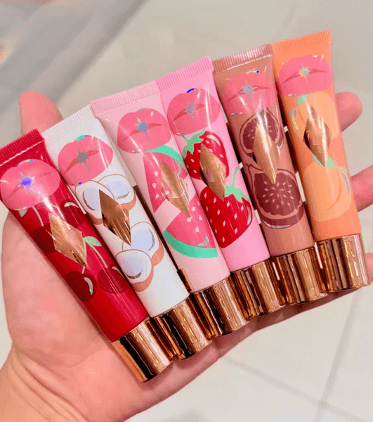 Luxury Jelly Protection Mirror Water Lip Gloss Colored 14Ml Honey Cherry Berry Watermelon Coconut maquillaje Moisturizing Fast Shipping Free Shipping