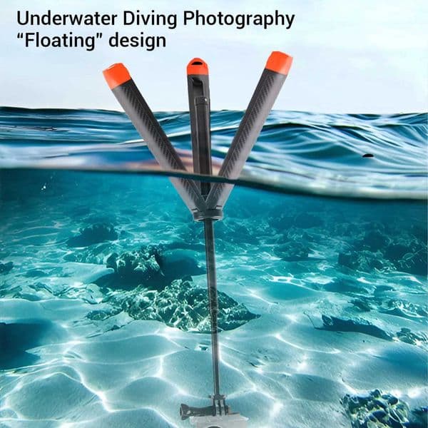 Selfie Stick Tripod Action Camera Floating Selfie Stick Orange ABS Water Resistant Widely Compatible for Action 5 Pro 4 3 M251205