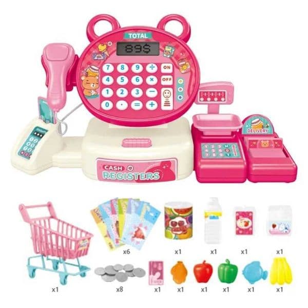 New Cute Bunny Bear Frog Cash Register Supermarket Shopping Computer Play Sets parent-child interaction Puzzle gifts for kids Y251205