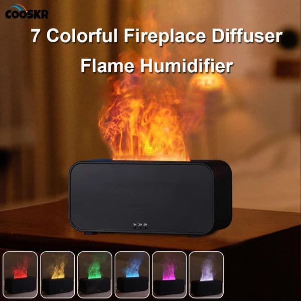 Aroma Diffuser Mini 7 Colorful Flame Air Humidifier Add Essential Oil Aromatherapy with Timing Setting for Home Bedroom Office 251128