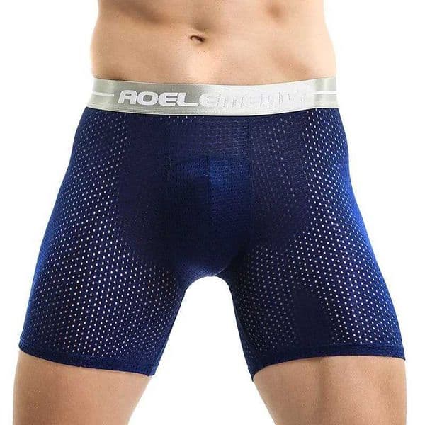 3pc Mens long sports briefs Running anti-wear leg large size ice silk boxers X251205
