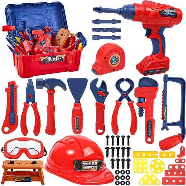 Children Simulation Toolbox Toys Kits Electric Drill Screwdriver Repair Service Tools Pretend Play Engineering Toy for Boys Gift Y251205