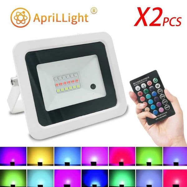 2pcs Led RGB Flood Light 50W 100W IP68 Outdoor Spotlight AC 220V/110V RGB Reflector Projector Lamp With Color Remote Controller X251205