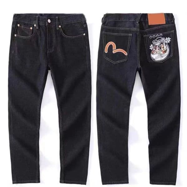 Evisuly Jeans Fashion Classic Casual Mens Evisuly Jeans Embroidery Print Biker Slim Fit Couples Baggy Designer Jean Mens Jean Pant Sweatpants Jeans Woman c35