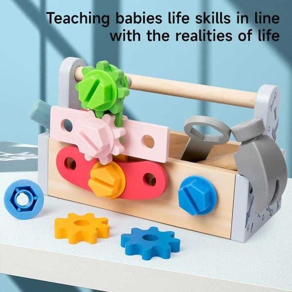 Children Toolbox Wooden Toys DIY Screw Repair Kit Toy Pretend Play Set Nut Disassembly Screw Assembly Tools Educational Toy Gift Y251205
