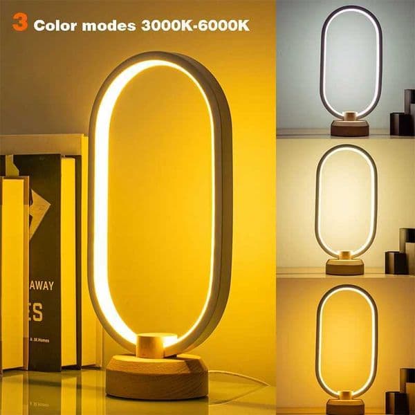 1PC Lamp bedroom Ring Lamp Living Room Three-color Dimming Bedside Lamp LED Night Light Z251205