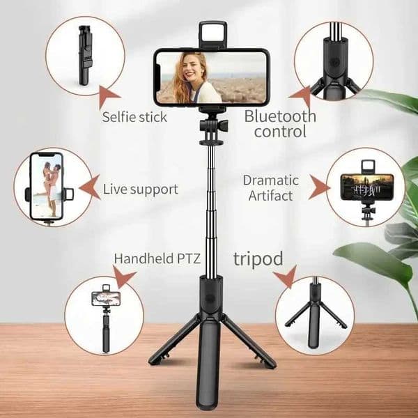 Wireless Selfie Stick Tripod Stand Blue-tooth Remote Extendable Tripod for Mobile Phone Tiktok Live Streaming M251205