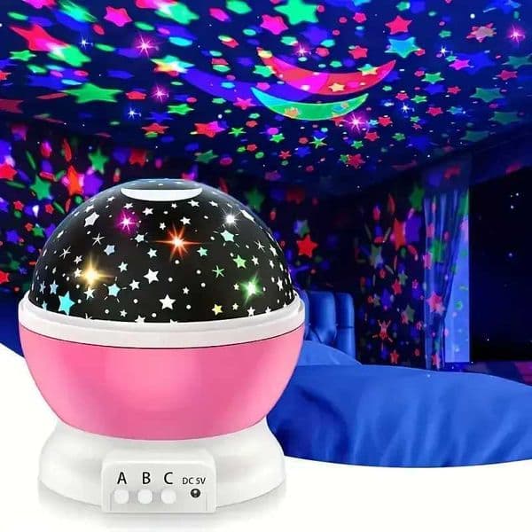 USB powered starry night light projector with moon and stars -360 rotatable 9 color modes X251205