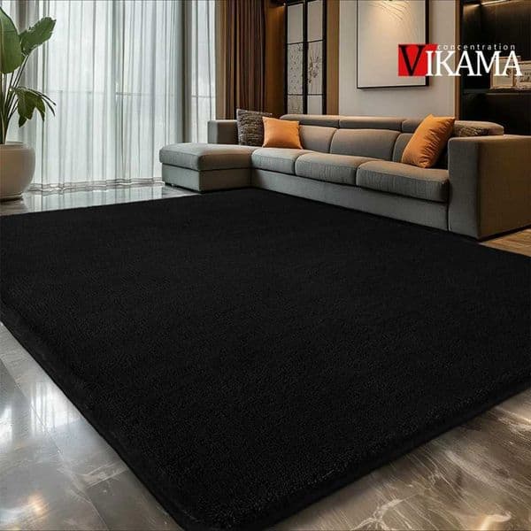 VIKAMA black Area Plush for Bedroom Living Room Fluffy Rug Large Area Rug Shag Shaggy Carpet Soft Plush Furry Bedside Rug Z260514