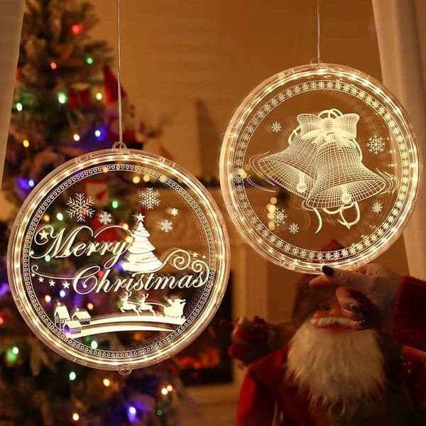 Christmas Decorative Neon LED Light Strings 3D Letter Suction Cup Hanging Lamp Acrylic Pendants Room Atmosphere Colored Lights X251205