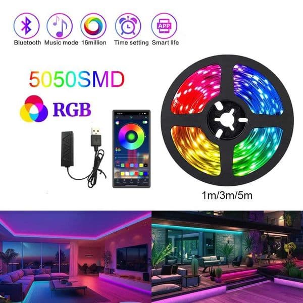 5050 RGB Led Strip Light Bluetooth App Control USB 5V Led Tape Diode Tape for Room Decoration TV Backlight Ambiance Light Bar Z251205