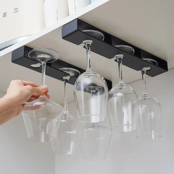 Living room kitchen punch-free goblet wine glass hanging rack upside down drain household red wine glass hanging rack 251202BJ