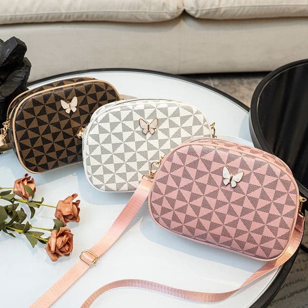 Vintage Old Flower Shell 2025 Summer Fashion Butterfly Decoration Phone Crossbody Women's Bag Mini Coin Purse