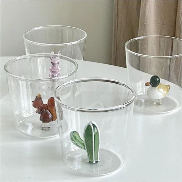 3D Creative Handmade Bubble Glass Cup Three-Dimensional Animal Plant Shape Coffee Milk Drink Cute Transparent Glass CupGift 251204BJ