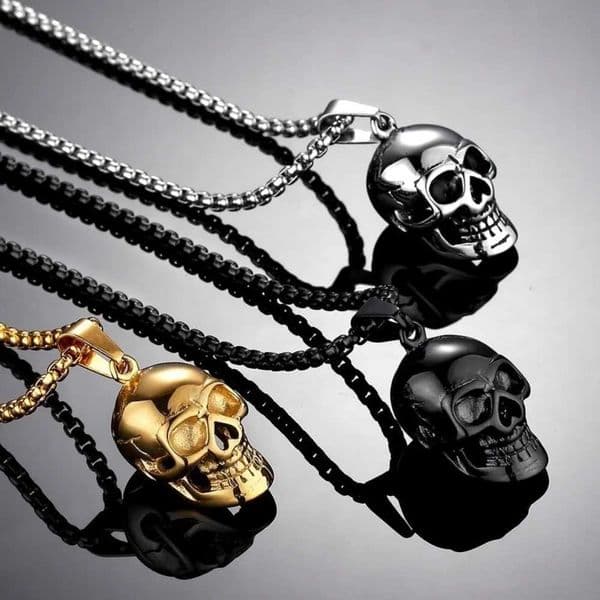 New Europe and The United States Personality Skull Pendant Necklace Mens Trend of Fashion Punk Hip-hop Mens Necklace Jewelry W251206