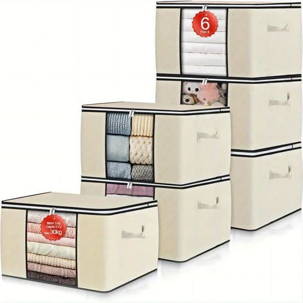 Storage Bag With Handles Portable Clothes Storage Bag With Zipper For Clothes Quilts Household Wardrobe Organizer 251204