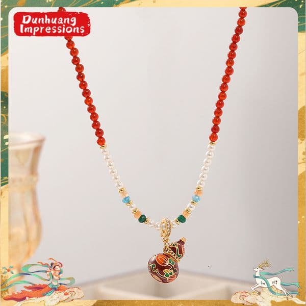 Chain For Man Ddmynov Red Gourd Natural Stone Beaded Necklace Women Vintage Elegant Long Sweater Chain - Versatile Jewelry woman necklace Accessory Crystal