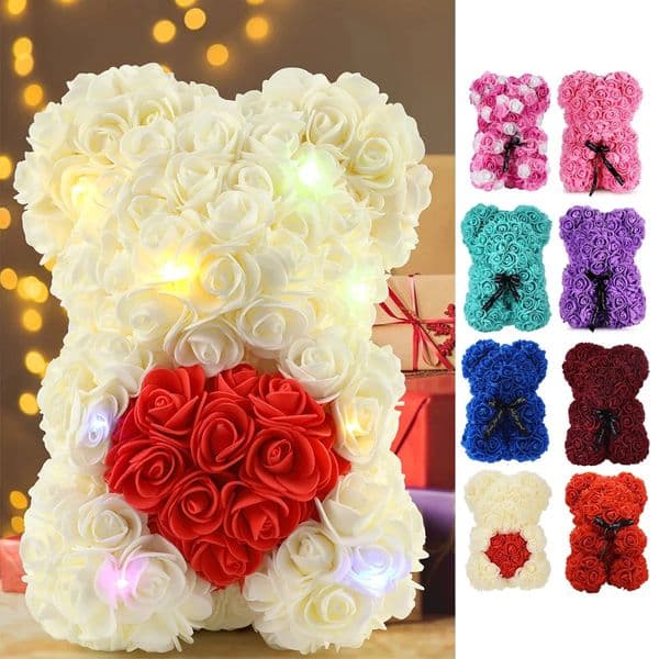 1pc 25m Artificial Flower Eternal Rose Teddy Bear for Mom Mothers Day Birthday Valentines Day Anniversary Gifts Decorations 251204
