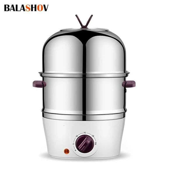 Egg Boiler Double Layers Egg Cooker Multi-function Breakfast Machine Stainless Steel Egg Steamer Mini Steamer Poacher Kitchen M251206