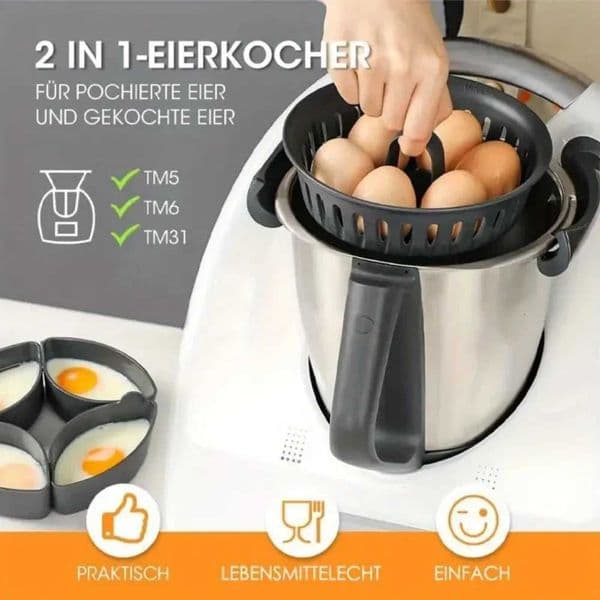 2-in-1 egg steamer suitable for Thermomix TM5 TM6 TM31 used for boiling eggs cooking baskets kitchen utensils and tools M251206