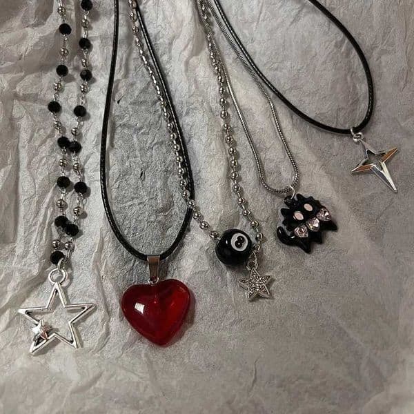 Vintage Fashion Leather rope Star Pendant Necklace For Women Men Antique Silver Color Jewelry Accessories Y2k Aesthetic W251206