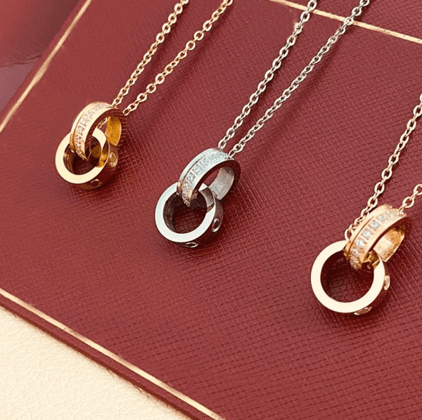 Designer luxury necklace gold necklace designers jewelry gold silver double ring christmas gift cjeweler mens woman diamond love pendant necklaces have necklace