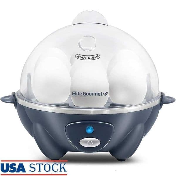 Rapid Egg Cooker 7 Egg Capacity Easy Peel Hard Medium Soft Boiled Eggs Poacher Omelet Maker Auto Shut Off Timer Recipe Included M251206