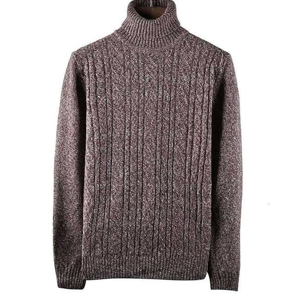 Mens Clothing High-neck Screw Thread Solid Color Pullover Sweater Knitted Long Sleeve Casual Autumn Winter Boyfriend Tops M251206