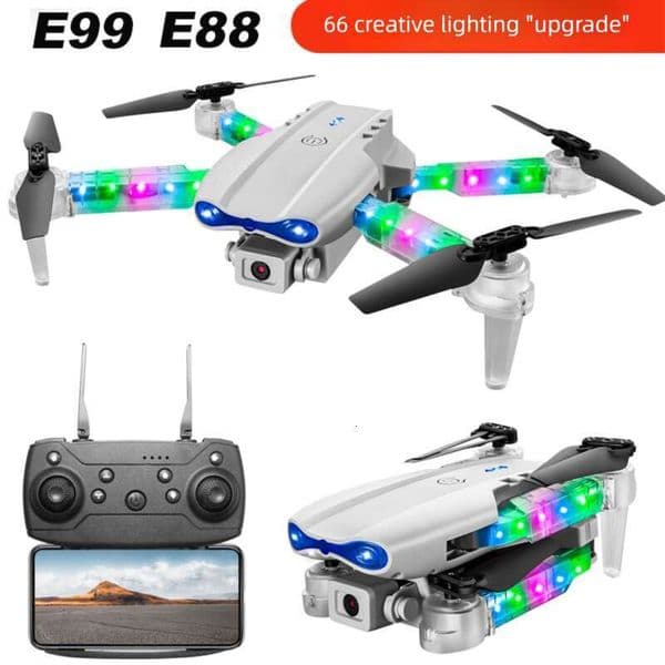 E99e88d Aerial Photography Foldable Quadcopter With Lights Remote Control Aircraft Pressure Altitude Hold Children's Drone