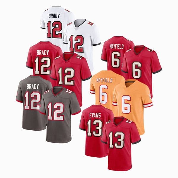 6#MAYFIELD 13#EVANS 12# BRADY embroidered rugby jersey