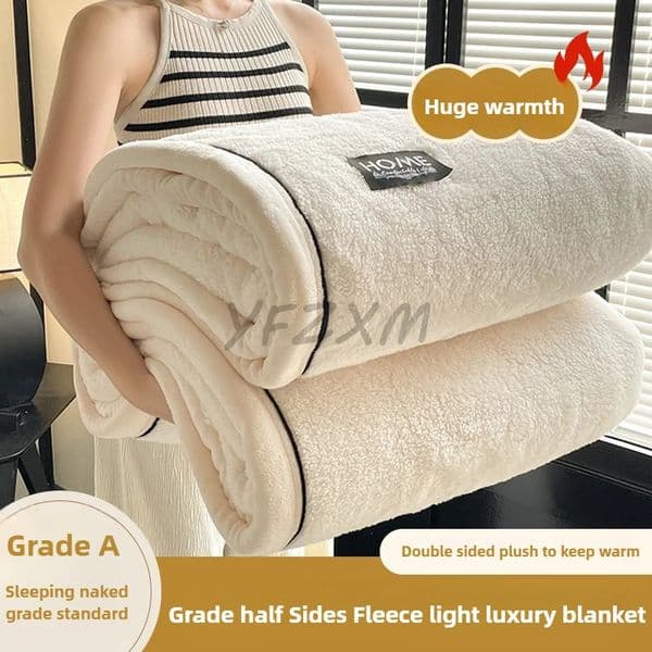 Grade A Half-sided Velvet Autumn Winter Keep Warm Blankets for Bed Soft Fluffy Warmth Sofa Blanket Shawl Napping Blankets 251204BJ