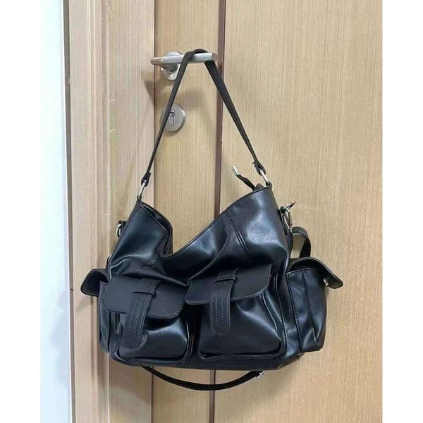 Soft PU leather women shoulder Large capacity black female crossbody Casual Messenger bag for ladies big handbag bolsa Daily Wear Women's Bags