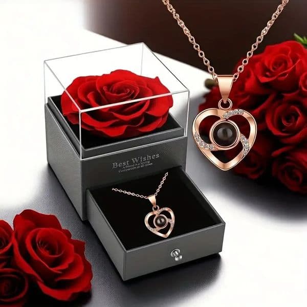 EternalRedRoseGiftBoxwithGoldenHeartNecklace-AnniversaryValentinesDayMotherSDay ChristmasBirthdayPresent 251204
