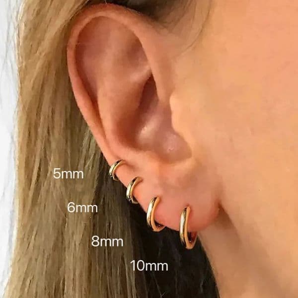 6-15mm Stainless Steel Earring Minimalist Classic Round Gold Color Earring for Women Men Tiny Huggie Hoop Rock Jewelry Gift 251201
