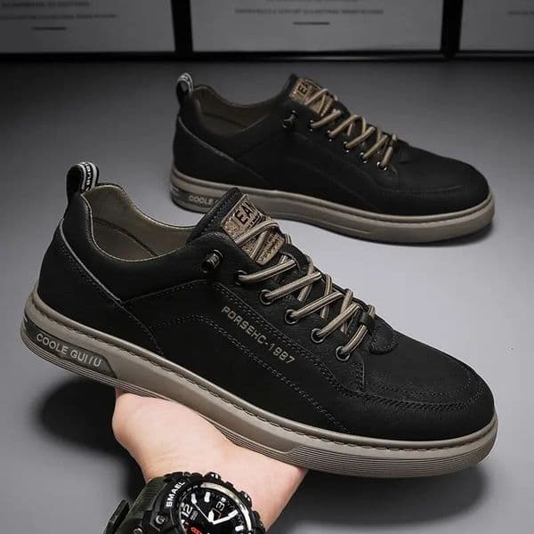 Mens Leather Shoes Casual Comfort Cricket Shoes Fashion Sneakers For Men Lightweight Driving Shoes 251201