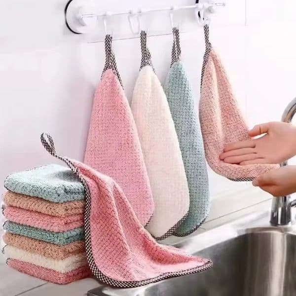 5/10/20PCS Kitchen Daily Dish Towel Kitchen Rag Non-Stick Oil Thickened Table Cleaning Cloth Absorbent Scouring Pad 251202