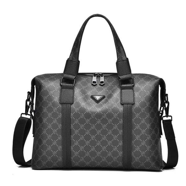 High quality mens printed leather business handbag briefcase laptop bag tote bag mochilas de hombre sac a main pochette uomo Z251208