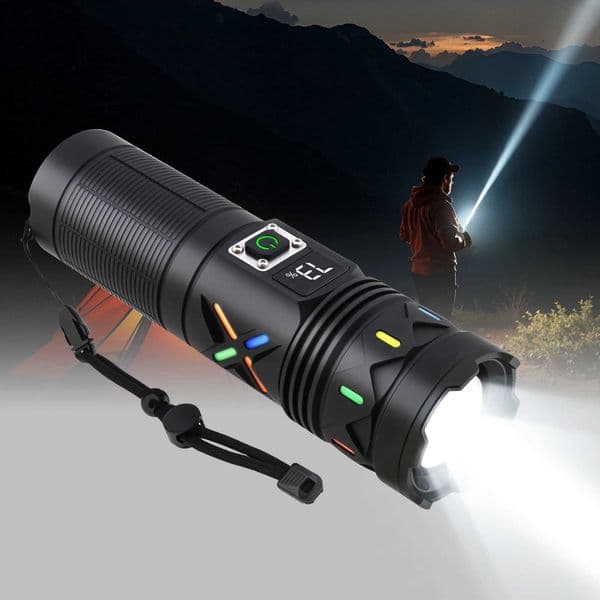 50W 5000 Lumen Zoomable LED Flashlight Torc Lamp Rechargeable Super Bright 1500M Long Beam Waterproof 3 Modes LED Flash LightT251208