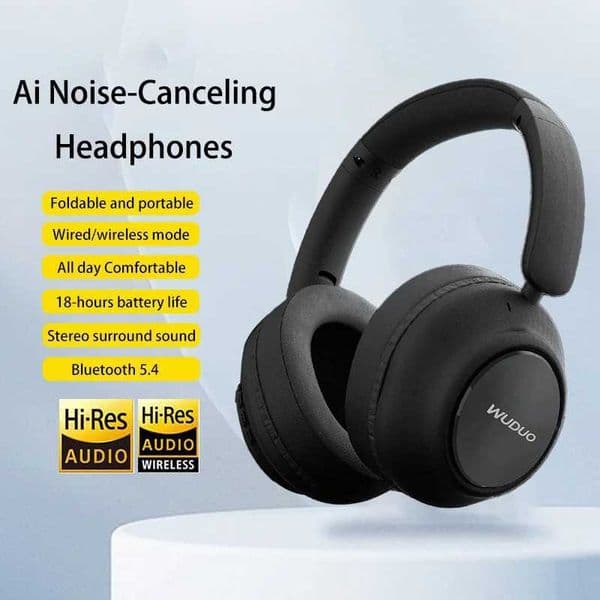 New ANC Wireless Headphones 54 Ai Noise Canceling Folded Gaming Headset Comfort Hi-Res LDAC Sport Earphone M251208