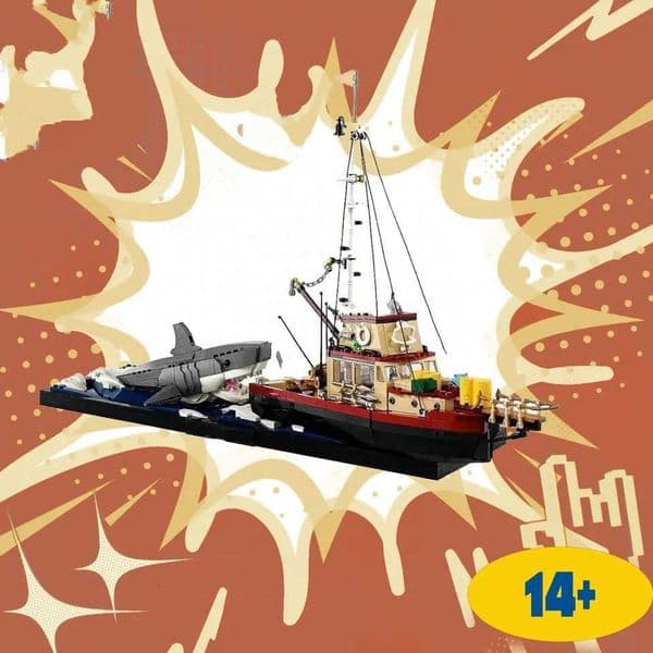 2025 New 21350 Shark Corsair He Decoration Fishing Boat Model 1497pcs Educational For Kids Christmas Birthday Gifts K260311